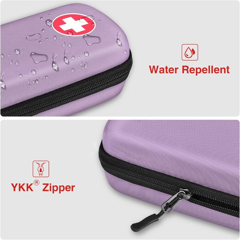 MEDMAX Epipen Medical Carrying Case, Hard Shell EVA Shock Absorption Travel Medication Organizer Bag Emergency Medical Pouch Holds 2 EpiPens, Asthma Inhaler, Auvi-Q, Allergy Supplies (Lavender Purple) - Image 5
